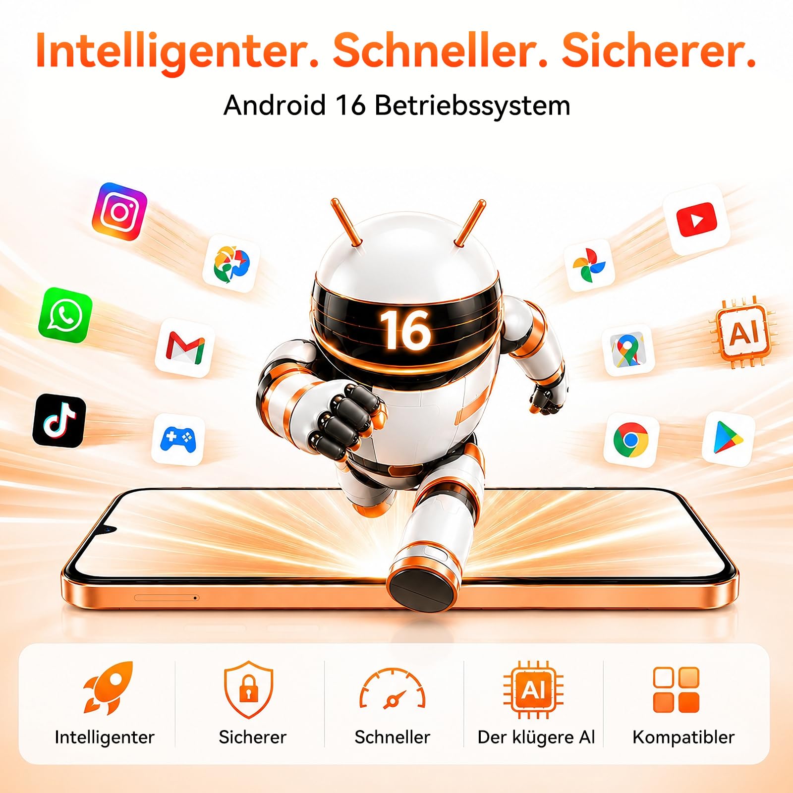 Blackview Wave 10C Handy Ohne Vertrag, 6,88" HD+ IPS Android 16 Smartphone, 16GB+32GB/1TB,32MP+13MP, 5000mAh,4G Dual SIM Smartphones,Face ID/GPS/OTG/3.5mm/3 Jahre Garantie, Schwarz