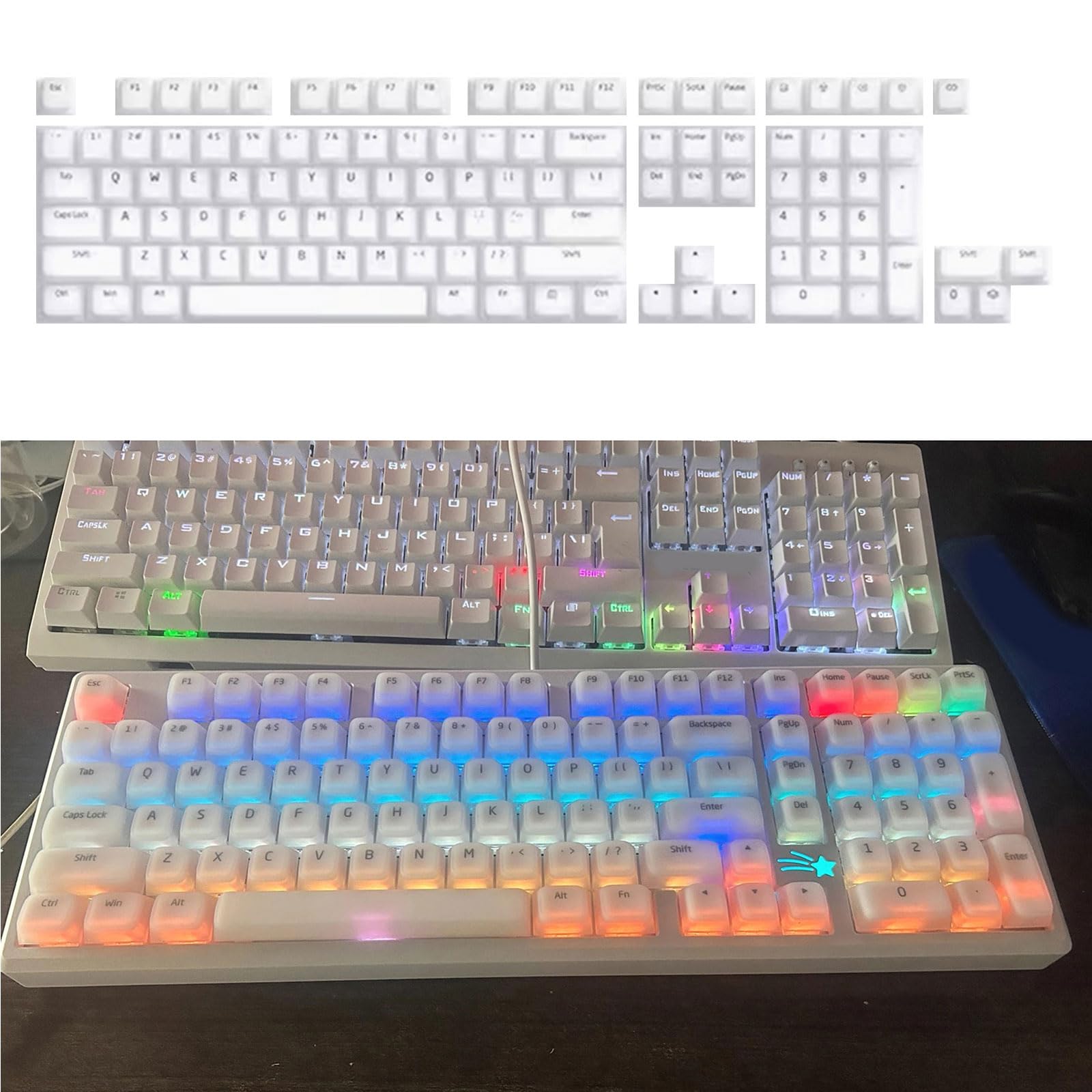 113 Keycaps retroilluminati Jelly Theme Sublimazione Garantire Uso Lungo Usura Durevole Silicone Keycap Profilo Originale Keycaps