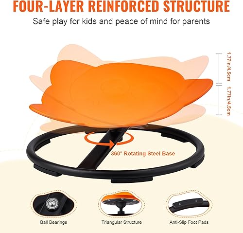 Miniatura 6 de VEVOR Elephant - Silla giratoria para niños, capacidad de 220 libras, silla giratoria de 360, juguete sensorial para niños autistas con base de