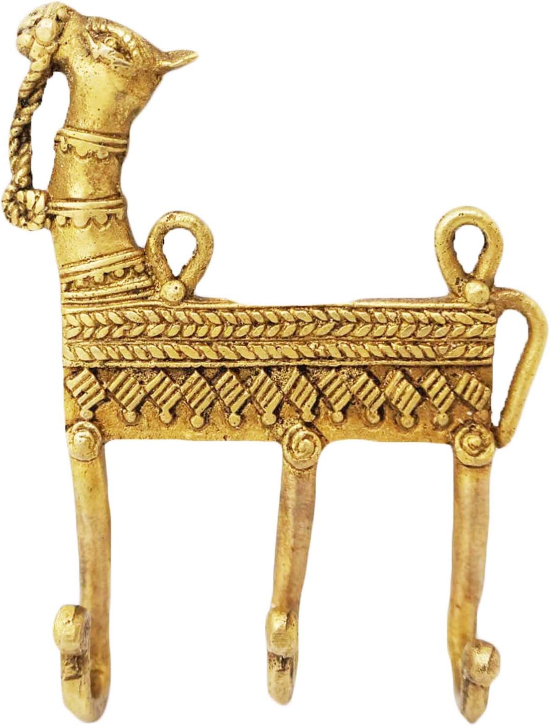 Brass Metal Wall Hanger Hand Carved Camel Design Home Décor
