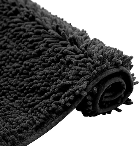 Miniatura 5 de Alfombra de baño antideslizante, de microfibra extrasuave con respaldo antideslizante, absorbente de agua y polvo, de secado rápido, tapete de ducha