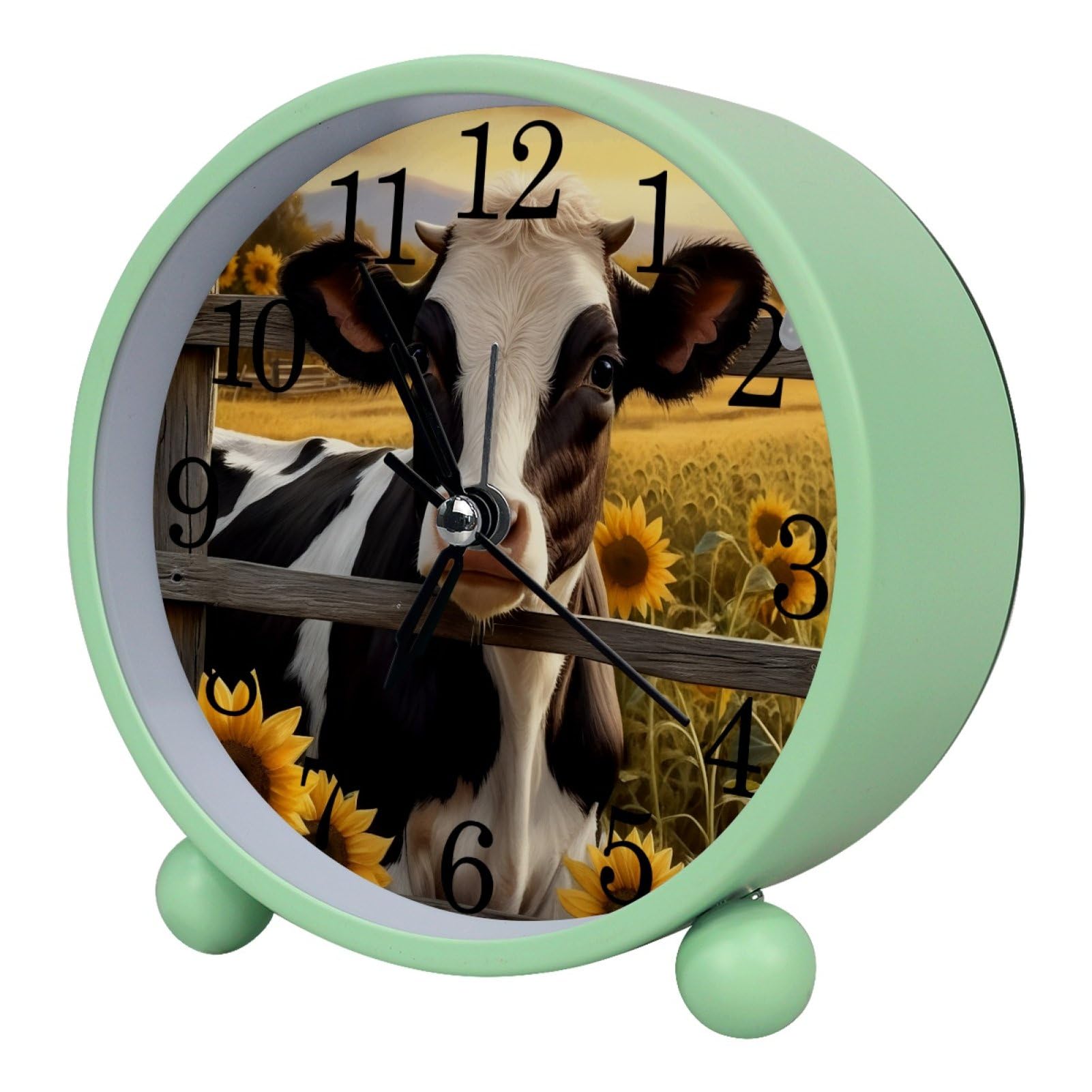 etoenbrc Watercolor Butterfly Silent Analog Alarm Clock Small Battery Operated Clock Slient Plastic Table Clock for Living Room Bedroom Color124