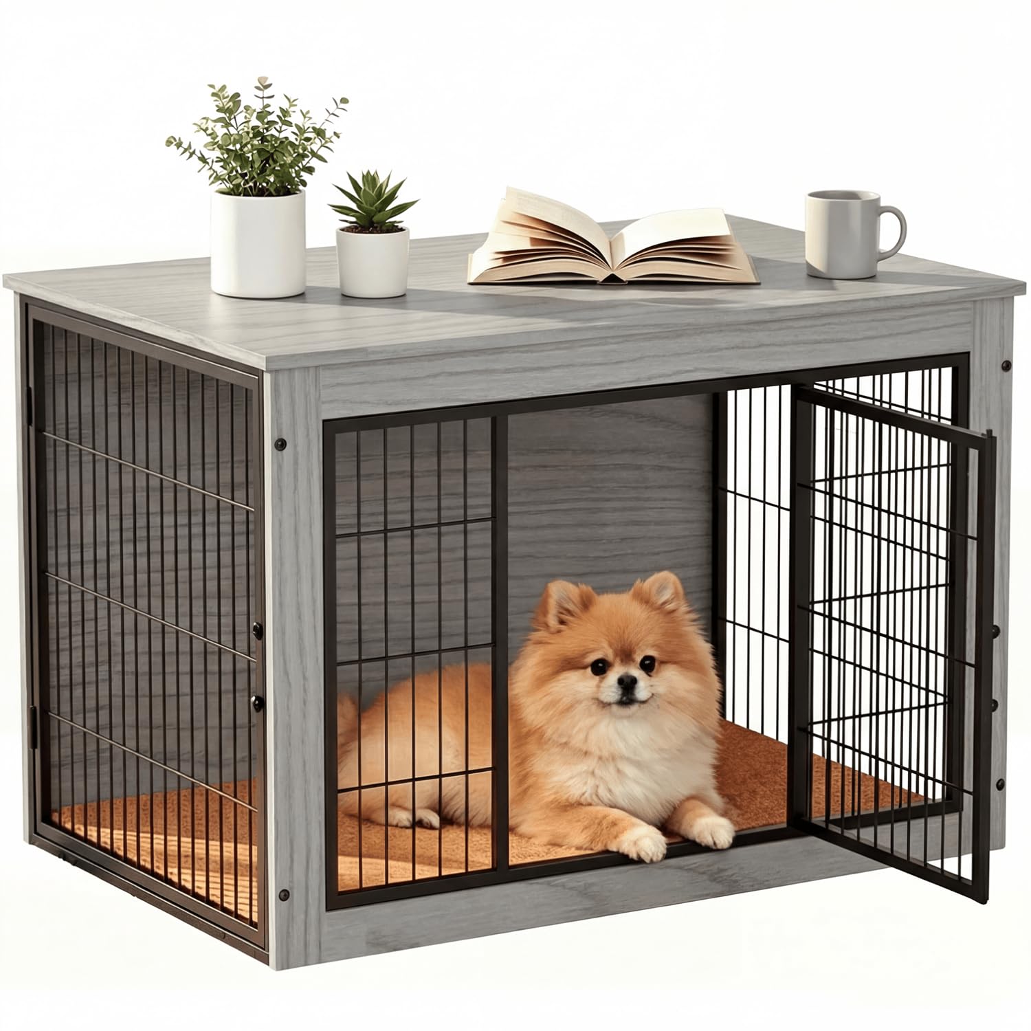 Amazon.co.jp: Alebert 犬 ケージ ペットケージ 木製 犬サークル