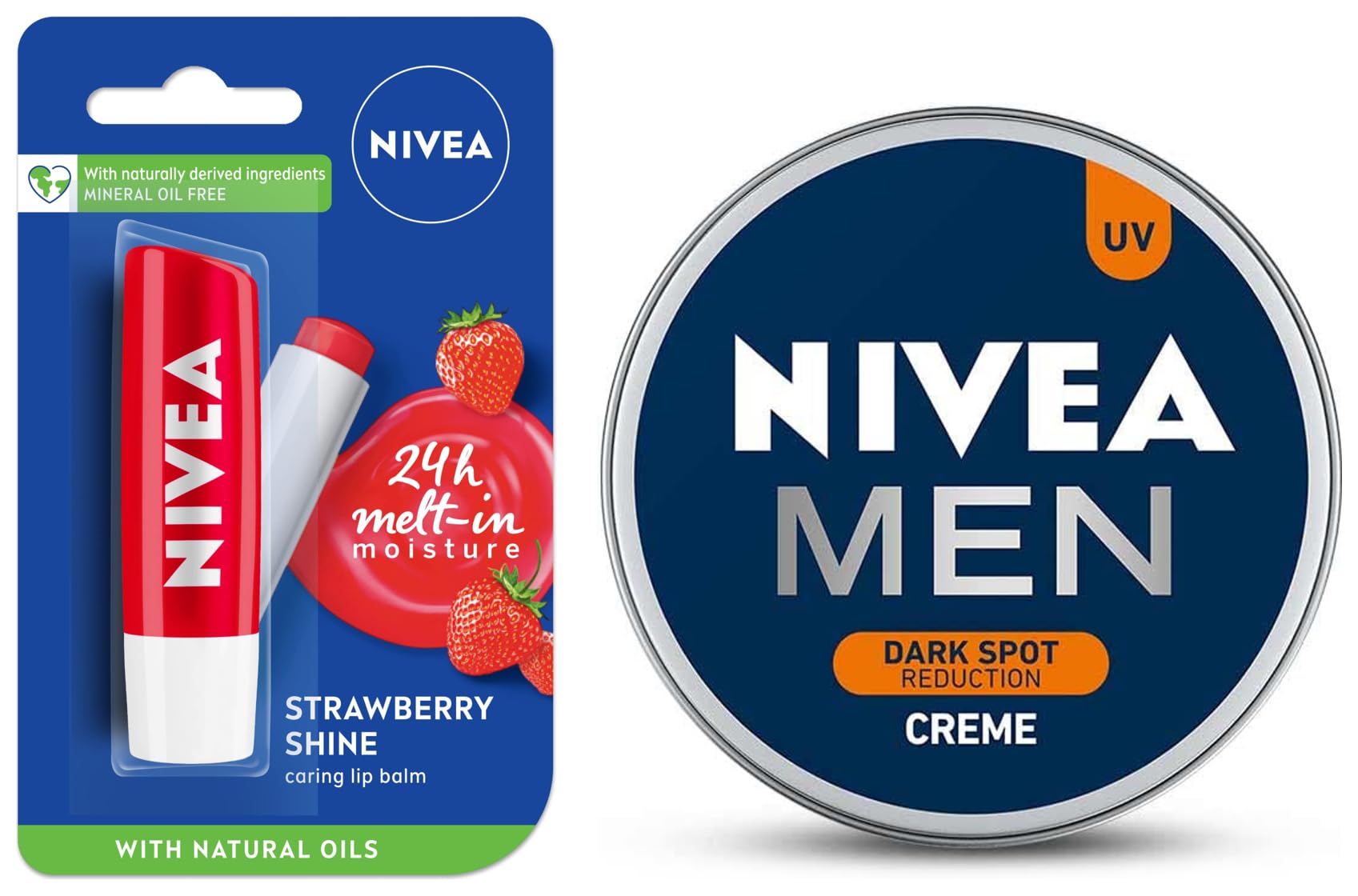 NIVEA Men Crème, Dark Spot Reduction, Non Greasy Moisturizer, Cream with UV Protect, 75 ml & NIVEA Lip Balm, Fruity Strawberry Shine, 4.8g-image-40