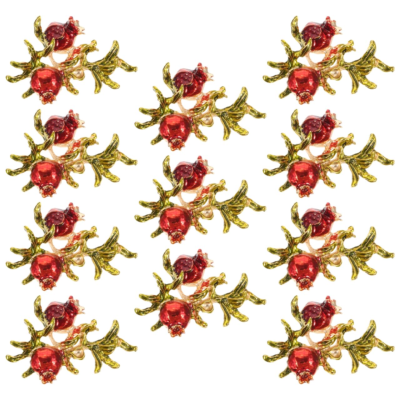 minkissy 10 Pcs Pomegranate Hair Accessories Set Diy Headwear Charms for Crafting Decorative Brooches Clips 1.37In Small Lightweight Ornaments for Hairbands Bags Shoes