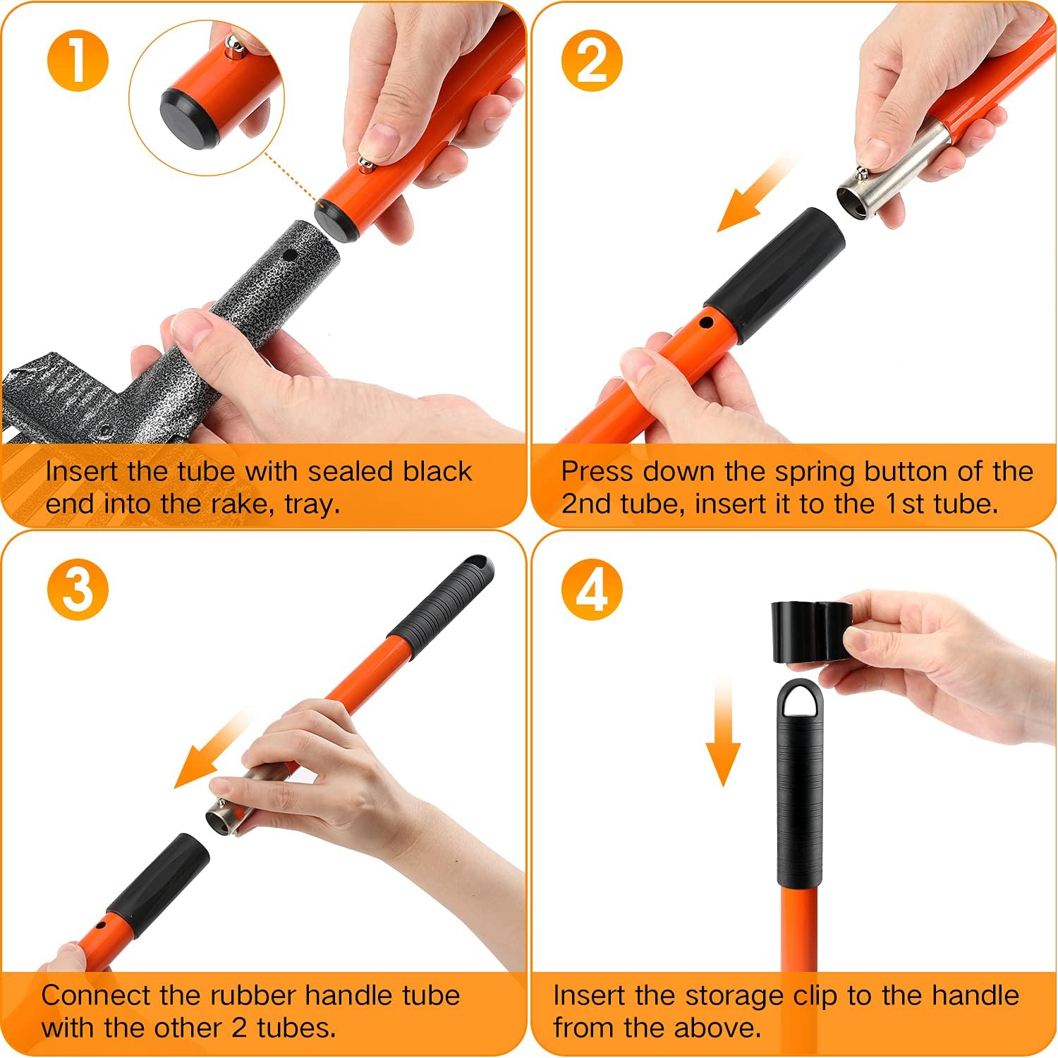 HITKYC Pooper Scooper, Detachable Long Handle Dog Pooper Scooper with Stainless Steel Tray and Rake, Easy Pick Up Poop Scooper for Medium Small Pets, Great for Grass, Lawns, Dirt, Gravel : Pet Supplies
