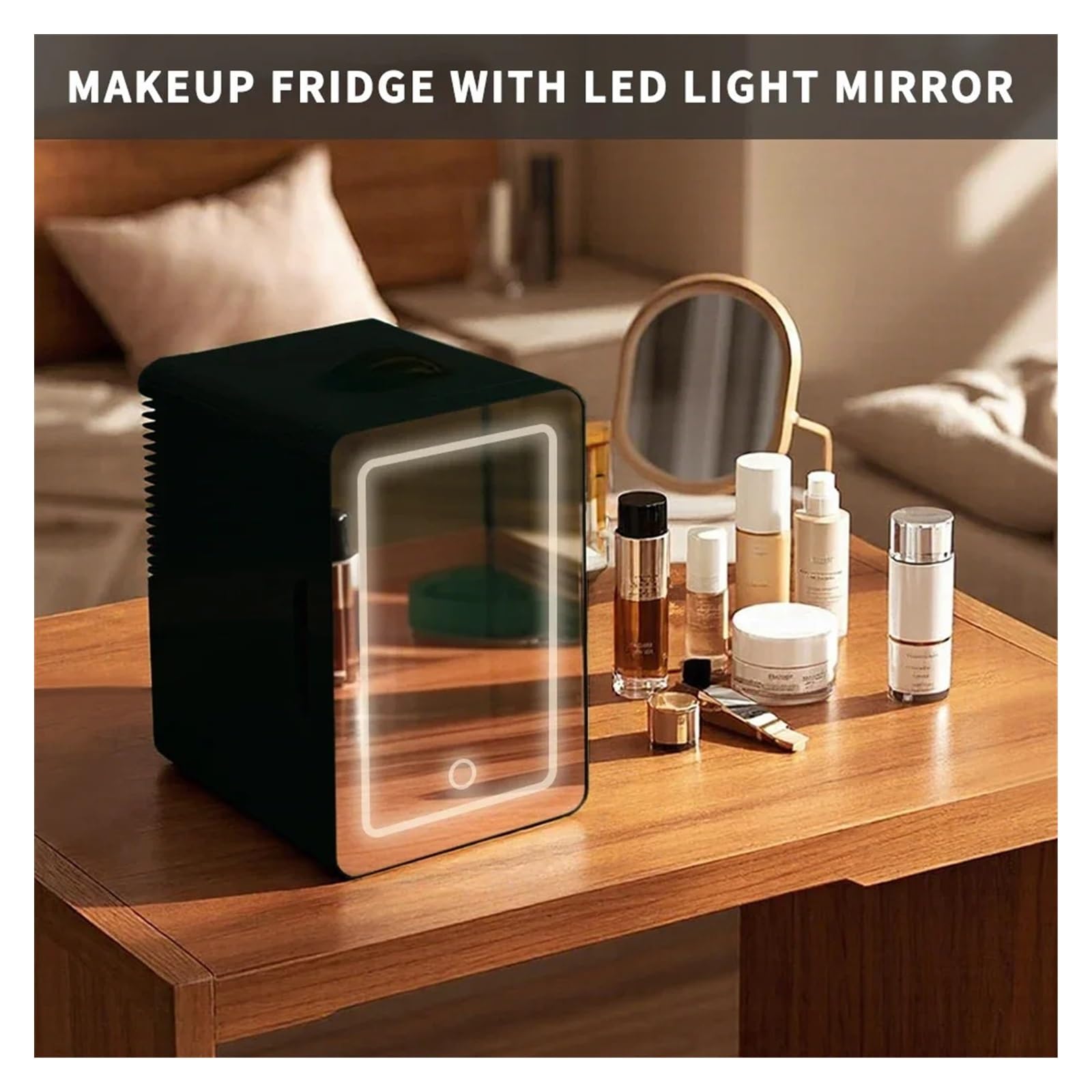 Mini refrigerador portátil de 6 l/6 latas, Enfriador Personal for el Cuidado de la Piel, cosméticos, Bebidas y Alimentos. Refrigeración compacta for Llevar.(UK Plug)