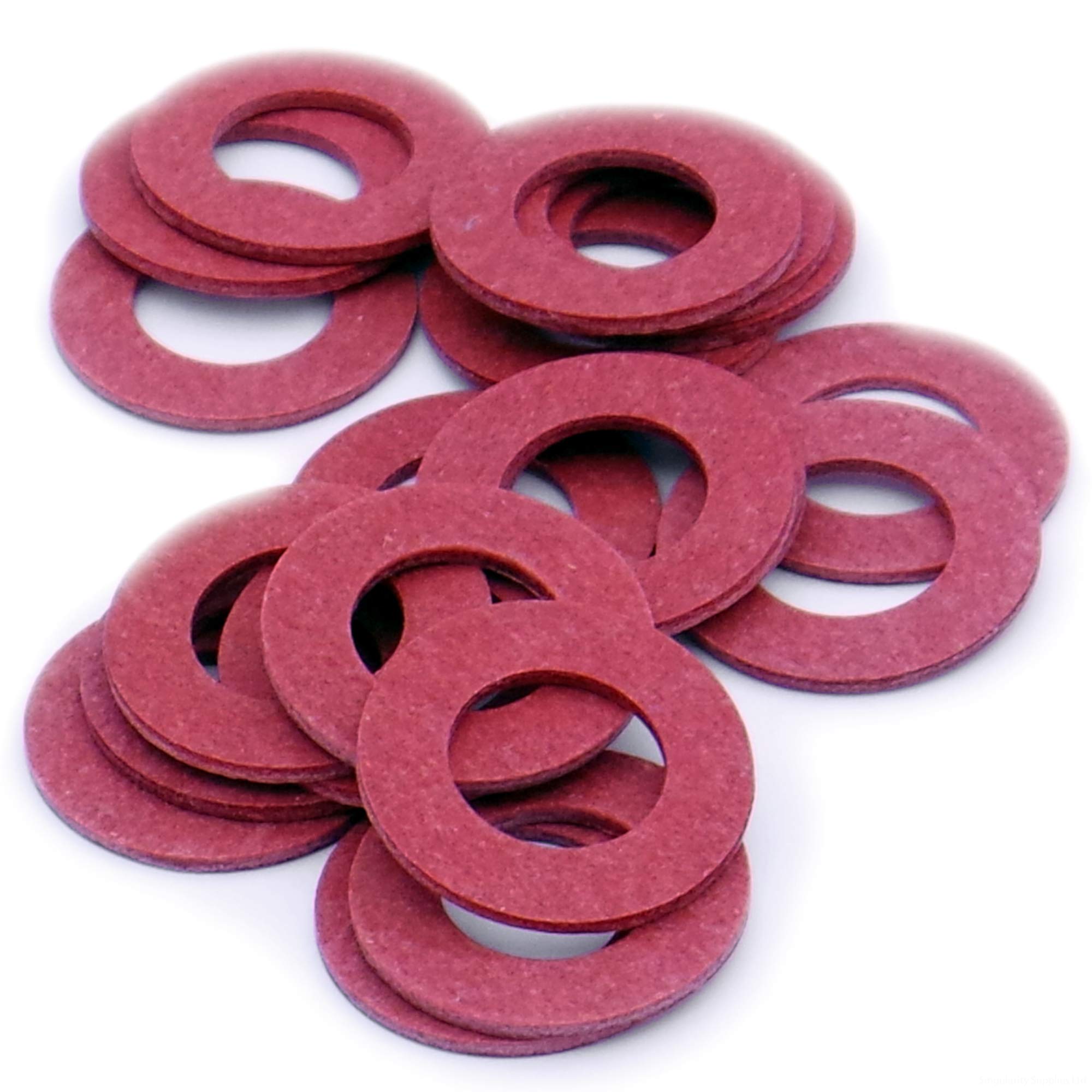 Singularity Supplies Red M5 (5Mm) Flat Washer - Fibre (Red) (Pack Of 20)