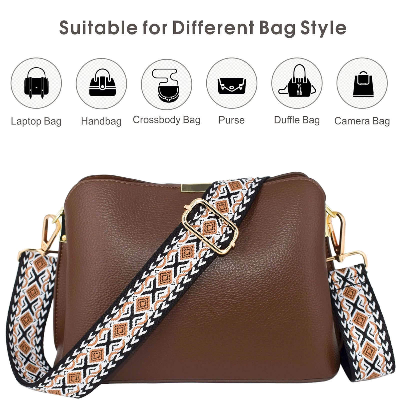 ROYGBCP Wide Purse Strap for Crossbody Handbag Replacement Bag Straps Shoulder Strap Adjustable Crossbody Straps for Handbag… - Image 4
