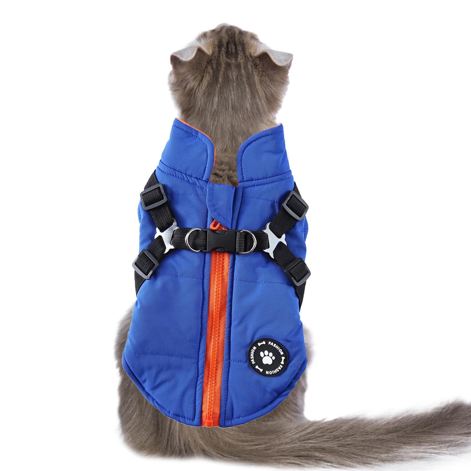 Dog Coat with Harness | Warm Winter Jacket for Small Dogs | Waterproof & Windproof Puppy Vest with | Adjustable Cold Weather Coat for Dogs & Cats | Reflective for Safety