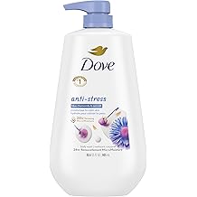 Dove Body Wash with Pump Anti-Stress Blue Chamomile &amp; Oat Milk, for 24hr Lotion-Soft Skin Moisturizing Skin Cleanser with No Sulfates No Parabens 30.6 oz