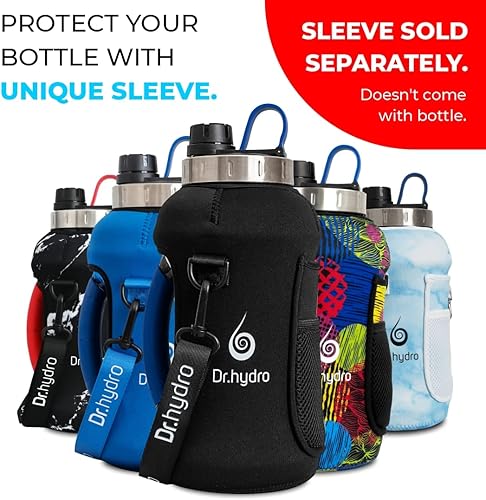 Miniatura 6 de DR.HYDRO Botella de agua de medio galón de 64 onzas con popote, botella de agua grande, sin BPA, a prueba de fugas, botella de agua de gimnasio para