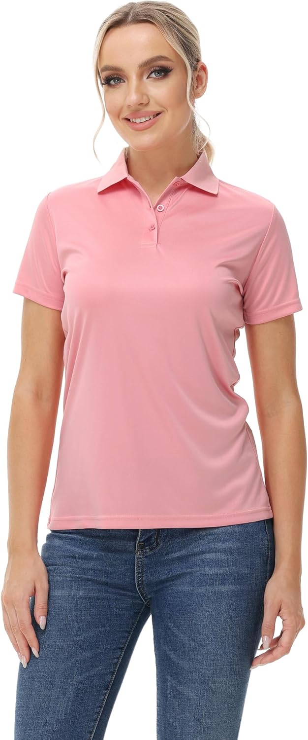 MOHEEN Women's Quick Dry Short Sleeve Polo Shirts Moisture Wicking Performance Athletic Golf Polo - Image 2