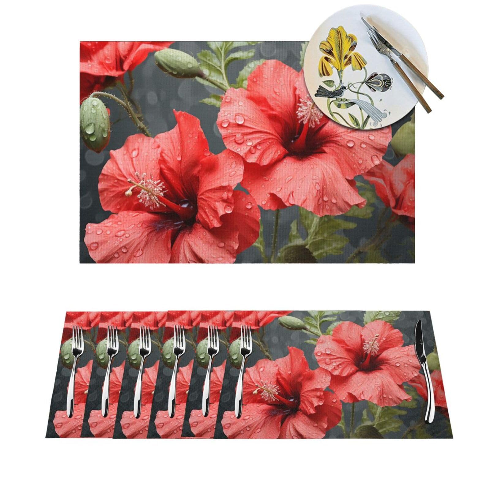 Set de table antidérapant lavable pour protéger la table des taches et des brûlures