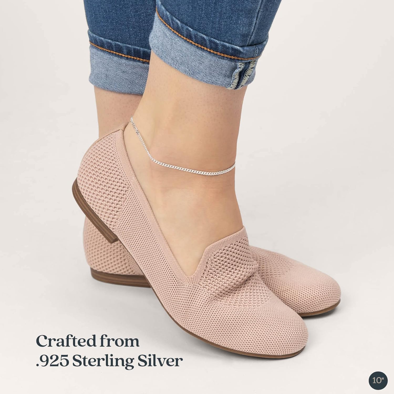 KEZEF Creations 3mm Miami Cuban Link Chain in 18K Gold Plated, Sterling Silver, Rose Gold Plated Sterling Silver & 925 Sterling Silver Bracelet/Anklet 10-11 Inches - Image 3