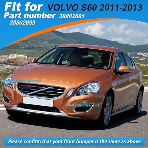 Miniatura 3 de CZShiYue Tapa de boquilla para limpiaparabrisas delantero para Volvo S60 2011 2012 2013 39802681 39802699 (rojo, lado derecho del pasajero)