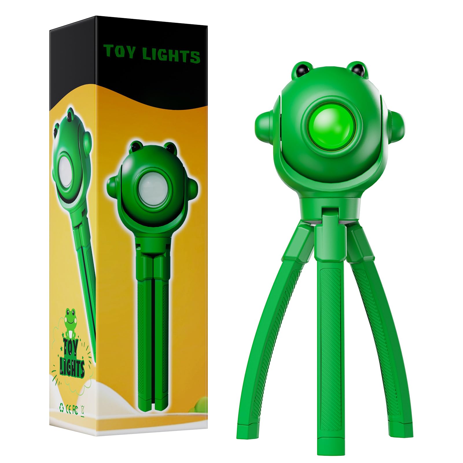 TOLYS Frog Kids Flashlight – Rechargeable LED Torch with 8 Color Modes, USB-C, Fun Flashlight for Boys & Girls, Perfect for Parties, Camping & Outdoor