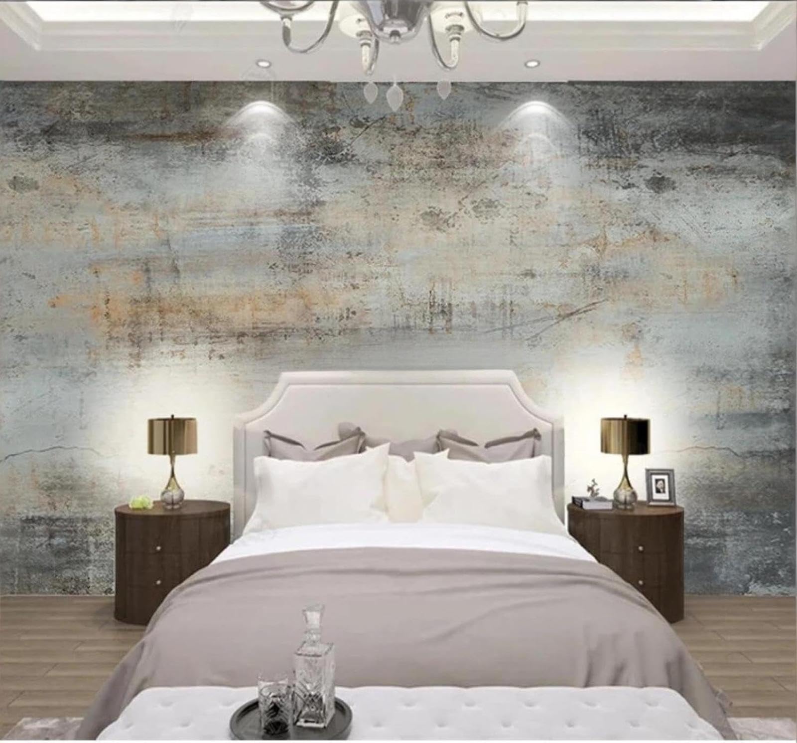 XLMING Retro Abstract Concrete Wall Restaurant Café 3D Wallpaper Luxury Silk Study Dining Feature Sofa Grey Bedroom Living Room Tv Decorative Wall-400cm×280cm