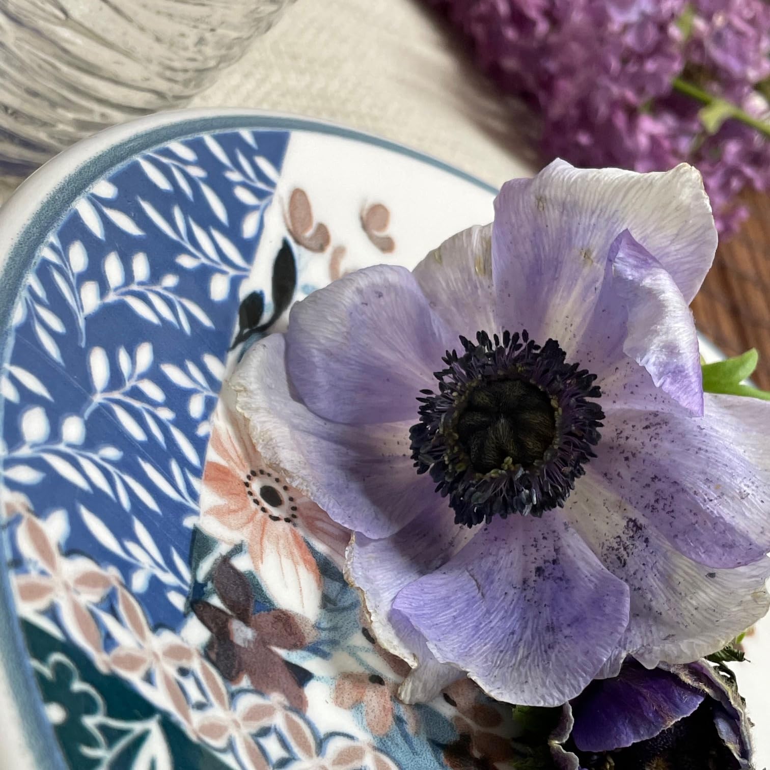 Wald Collezione da Tavola di Piatti Piani, Fondi, Frutta, Insalatiera e Portata in Ceramica, Decoro Acquerello, Lavabili in Lavastoviglie (Piatto piano - 6 pz)