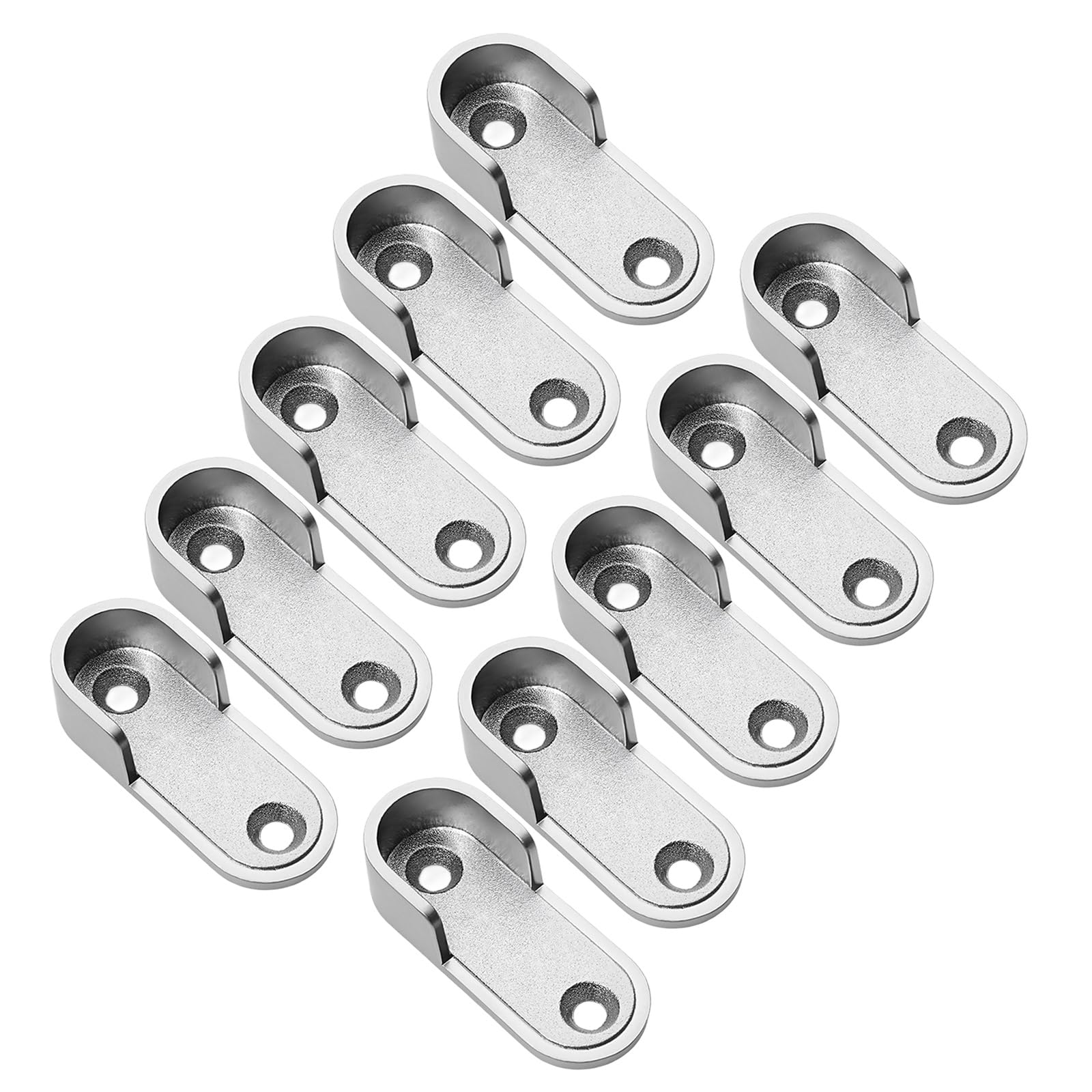 10Pcs Round Tube Wardrobe Rod Socket Brackets Zincs Alloys Oval Shaped Closet Hanger Brackets Easy to Installation Zincs Alloys Closet Rod Holders