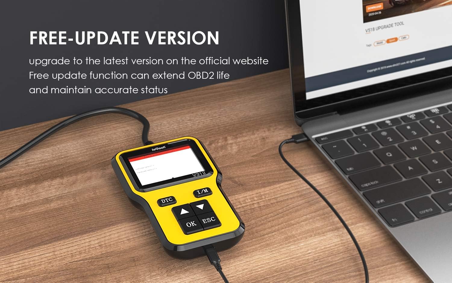 ieGeek OBD2 Scanner V312 showing data printing function