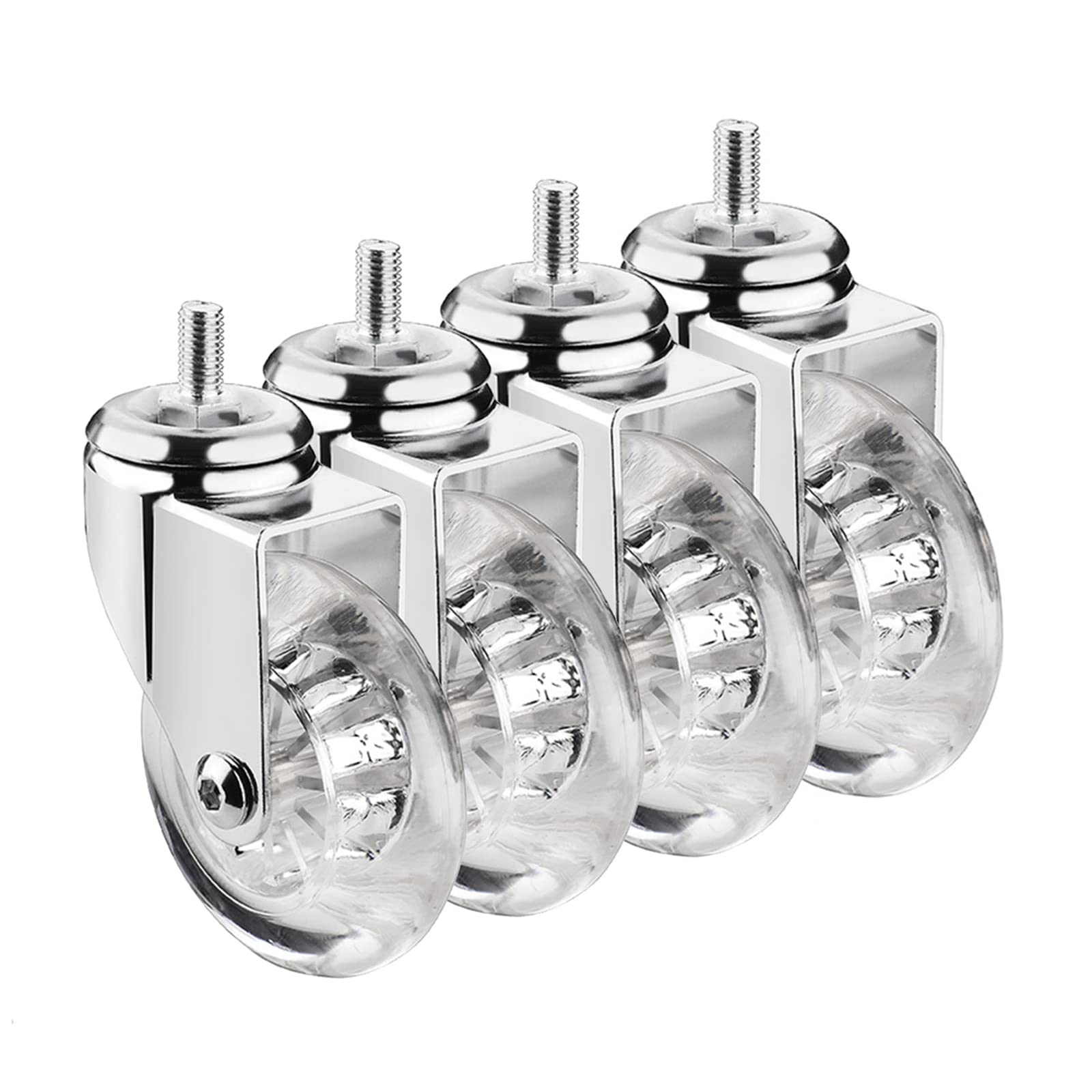GYRAZXS Heavy Duty Threaded Shaft Swivel Casters M8 x 15mm & M10 x 15mm 75mm Silent Rubber Trolley Wheels Up to 40kg Ideal for Furniture & Equipment Movement