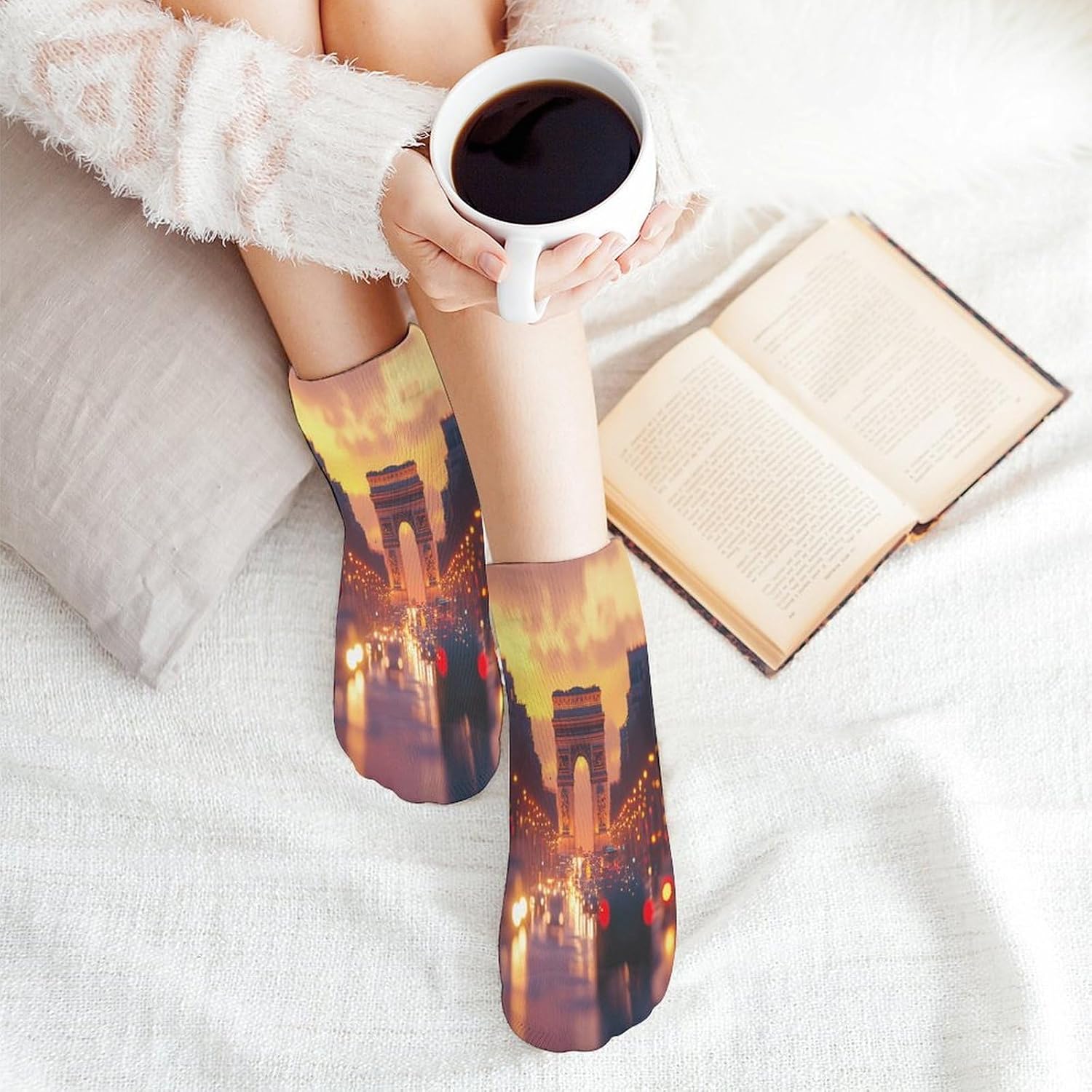France Paris Arc De Triomphe 5 Pairs Low Cut Ankle Socks Casual Liner Sock No Show Invisible Socks for Men Women