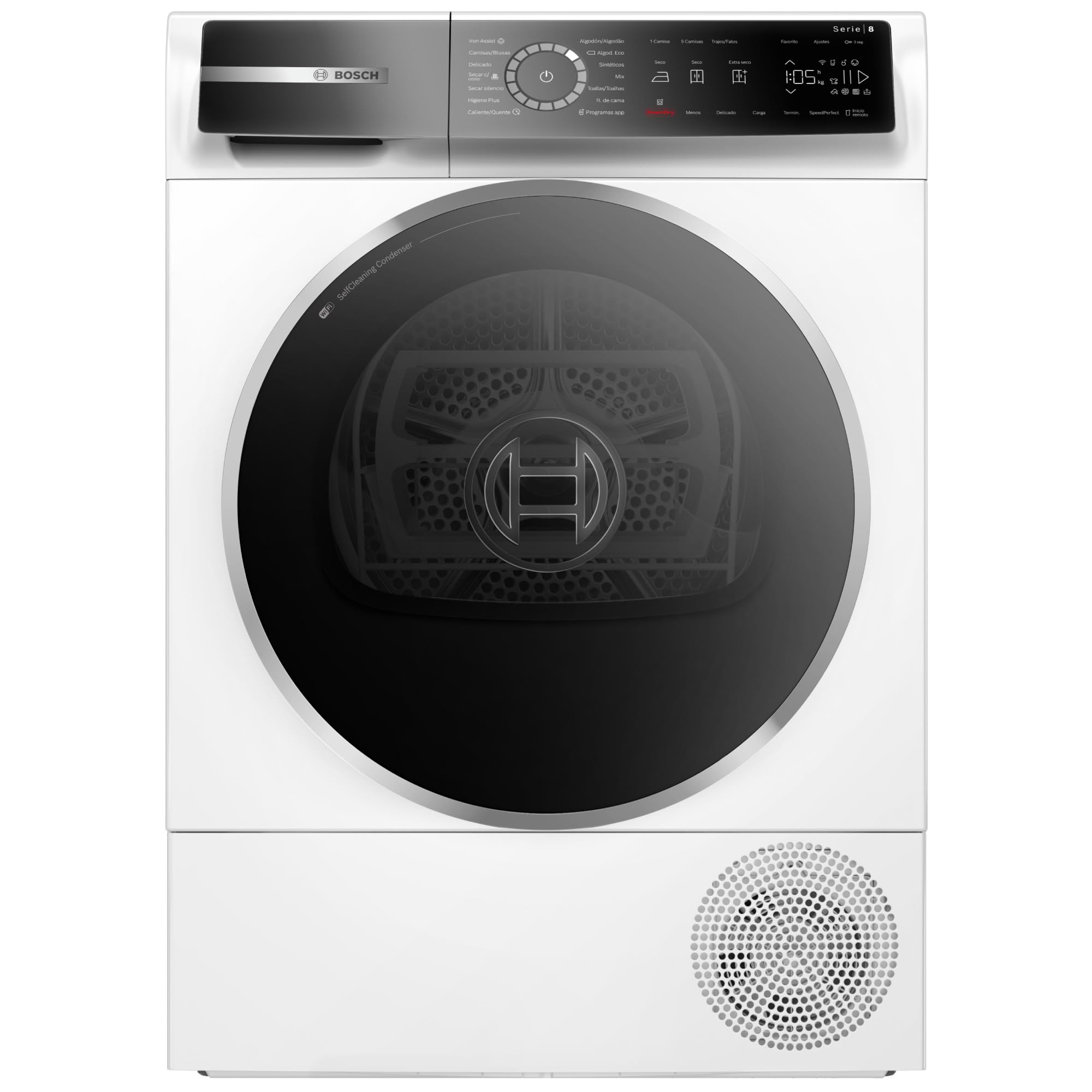 Bosch Secadora con Bomba de Calor, 9 kg, Serie 8, Home Connect, Reverse Drum, AutoDry, Blanco, WQB246C0ES