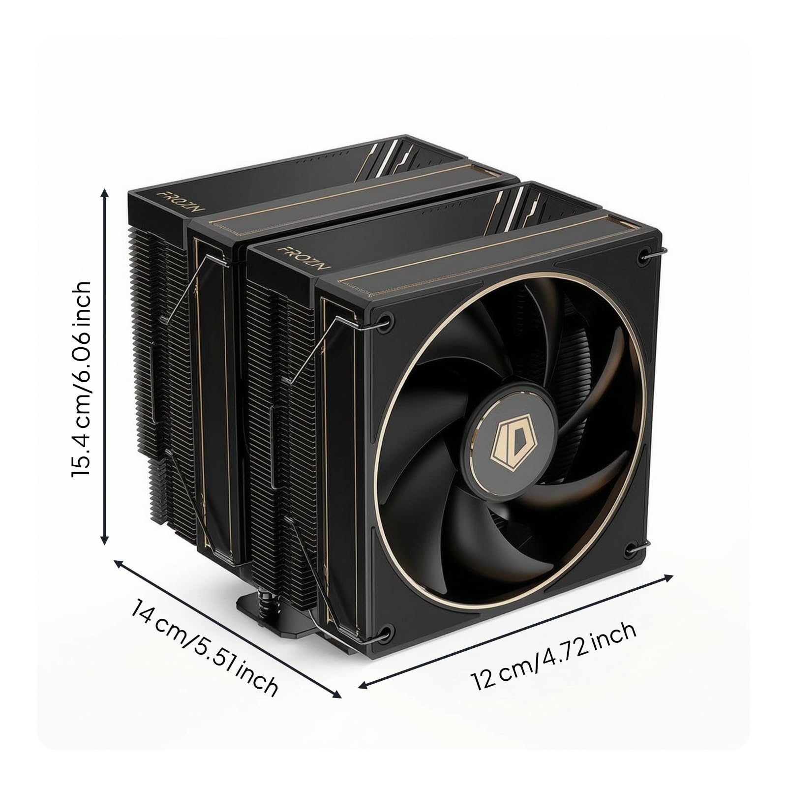 Dissipatore CPU a Doppia Torre Nero Dissipatore CPU con 6 Tubo Termico Silenzioso per Assemblatori di PC
