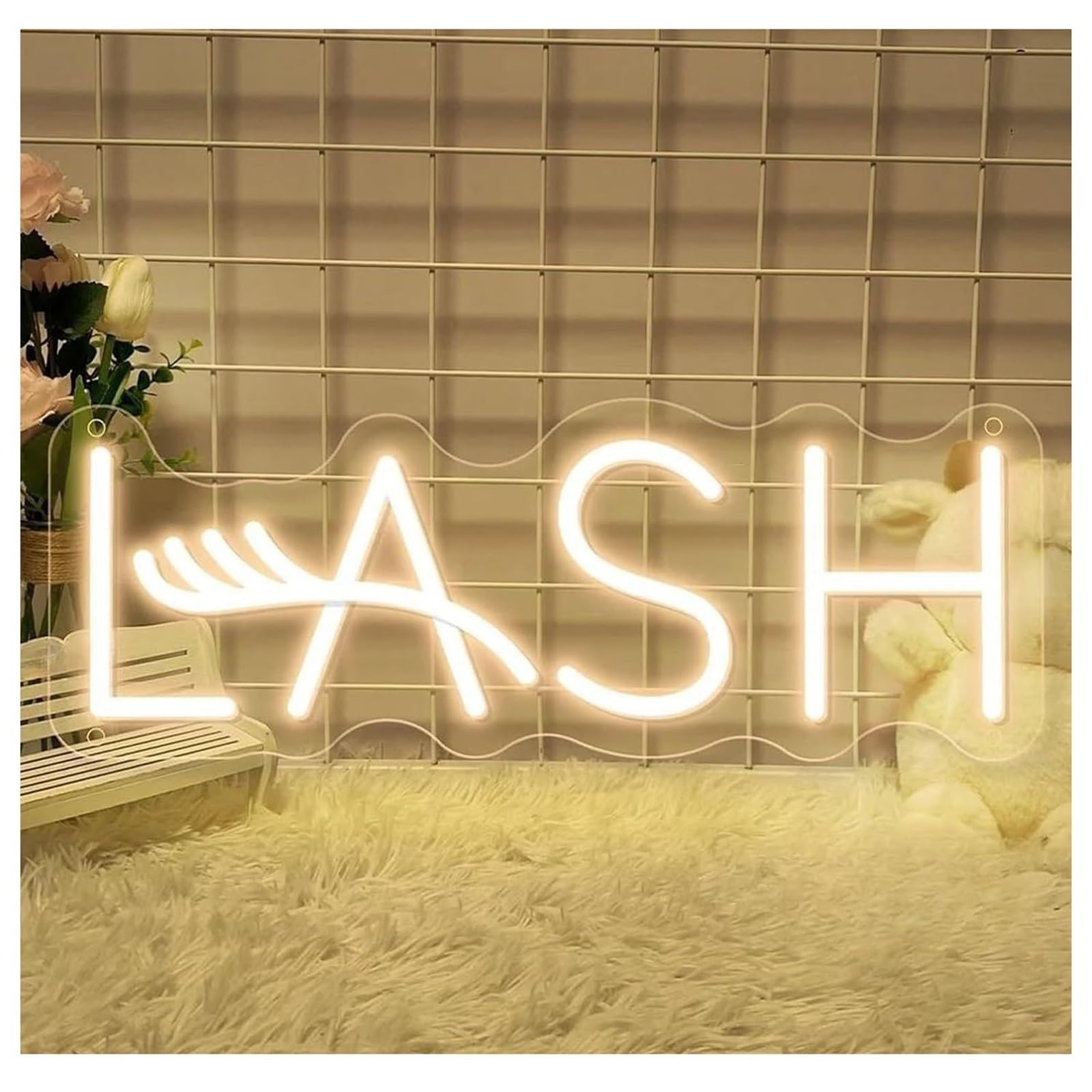 Zynther Neon lamp for neon Sign Lash Dimmable Lights for Beauty Salon Wall Hanging Business Decor Lamp(Ré)