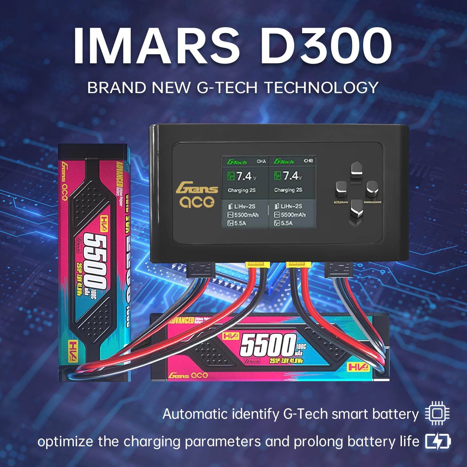 Amazon | リポバッテリー充電器 Gens Ace 充電器 IMARS D300 G-Tech