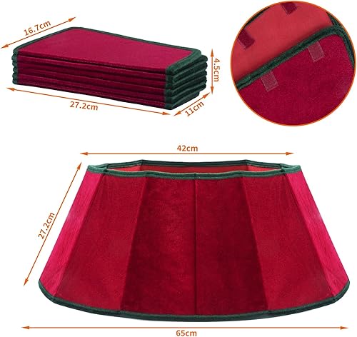 Miniatura 4 de Collar de árbol de Navidad, falda plegable de terciopelo para árbol de Navidad, cubierta base de soporte para árbol de Navidad para decoración de