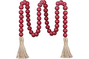 Bohemian Burgundy Beaded Garland with Prayer Beads Touch