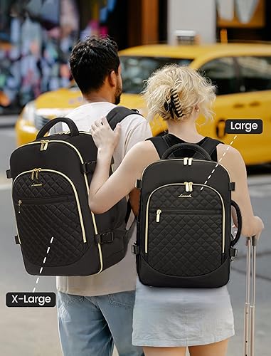 Miniatura 4 de LOVEVOOK Mochila de mano aprobada por vuelo, mochila de viaje para laptop de 35 litros para mujer, mochila grande con 3 cubos de embalaje.., Negro