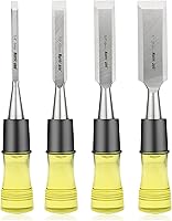 Vista 8 de HURRICANE - Juego de 4 cinceles de madera para carpintería. Hojas de acero CR-V con borde biselado y tapas de seguridad. Mango de PVC duradero