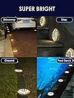 Vista 3 de Solar Dock Lights, Bright Disc LED Outdoor Waterproof, Anti-Slip & Anti-Trip Flat Low Profile for Marine, Deck, Ground, Pool, Pier, Pathway, Step