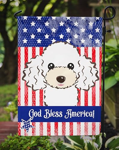 Vista 424 de Caroline's Treasures BB2171GF American Flag and Border Collie Garden Flag Mailbox Flag Decorative Yard Flag Banner Outside Patio Artwork Yard Flower