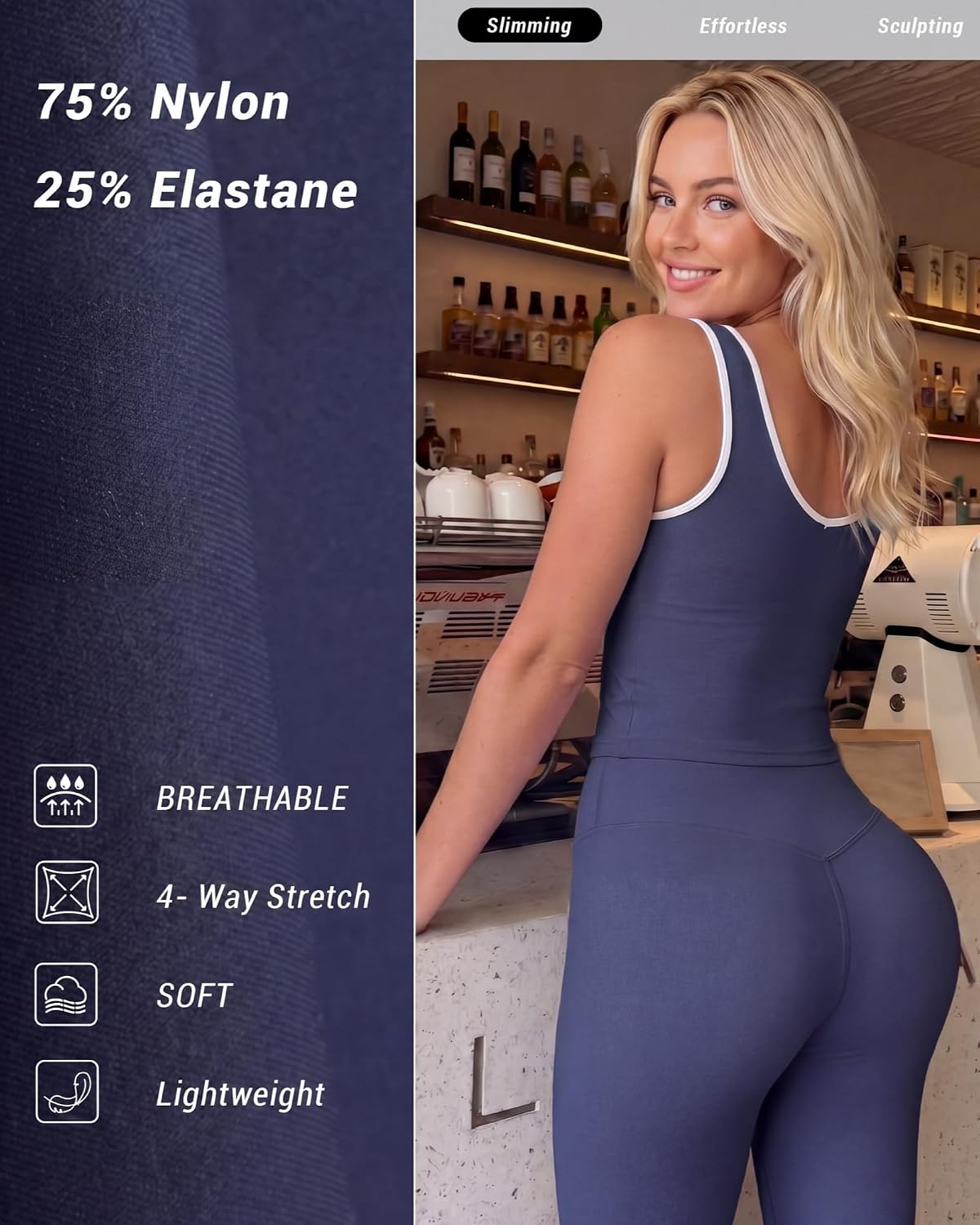 Coume Women 2 Piece Seamless Workout Sets Crossover Flare Leggings Crop Tank Top Matching Set Color Block Gym Yoga Outfits