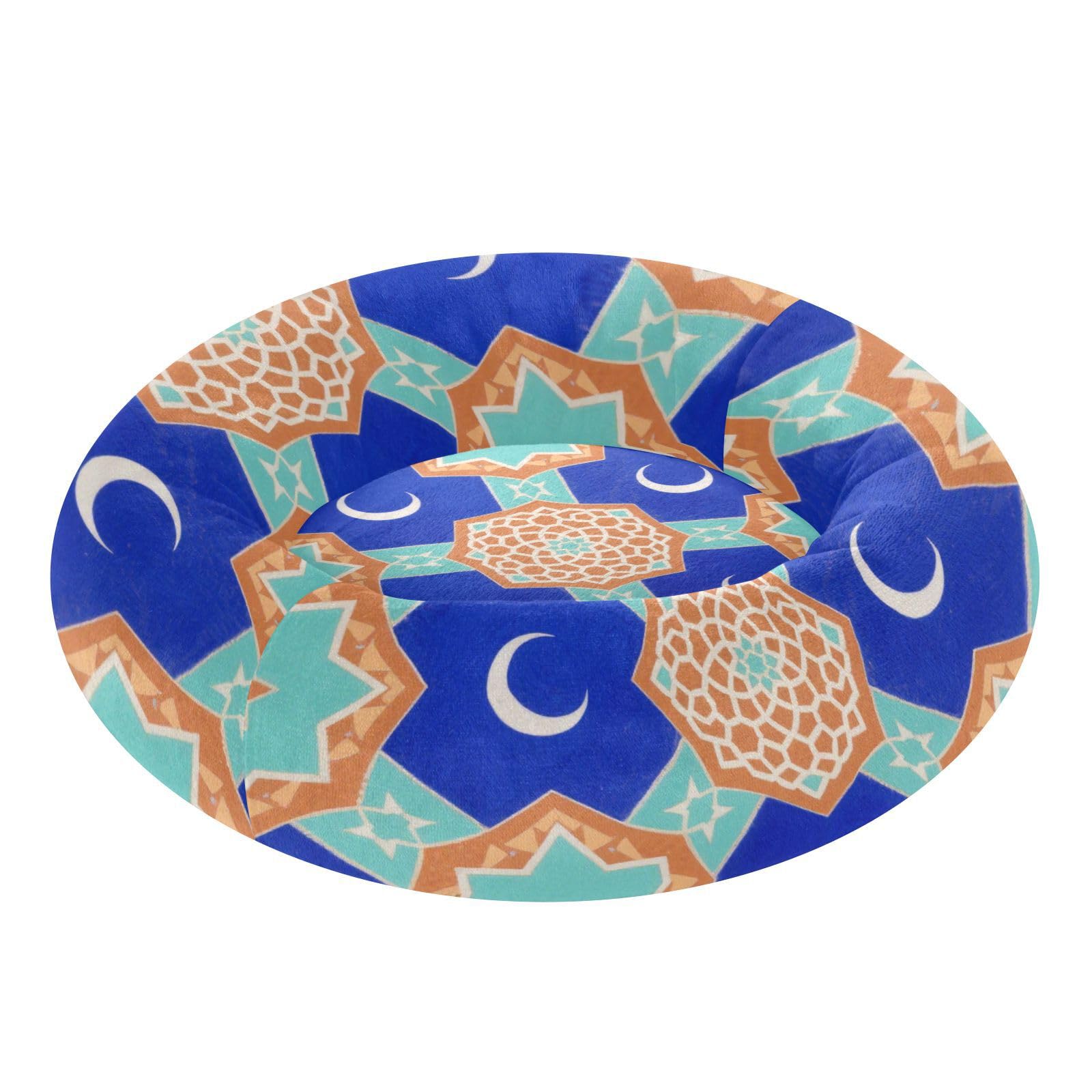 Lit pour chat bleu anti-anxiété taille S motif égyptien