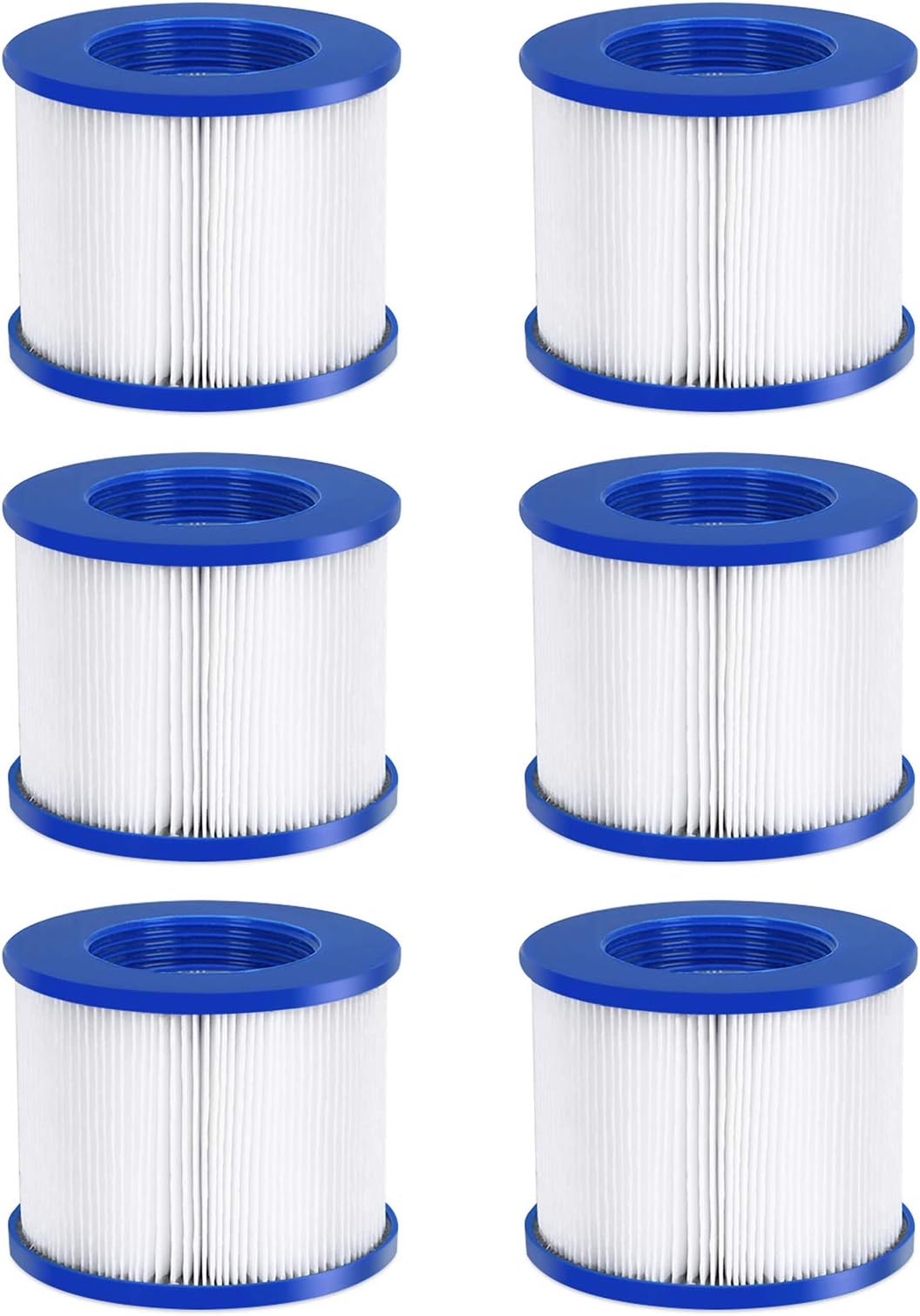 #WEJOY AquaSpa Easy Set Pool Spa Hot Tub Filter Replacement Cartridges for Type PM_SPA-P154_Grey/Black/White/Wine, Fold White Filter Paper for Many Massage Pool Models(6 PCS)