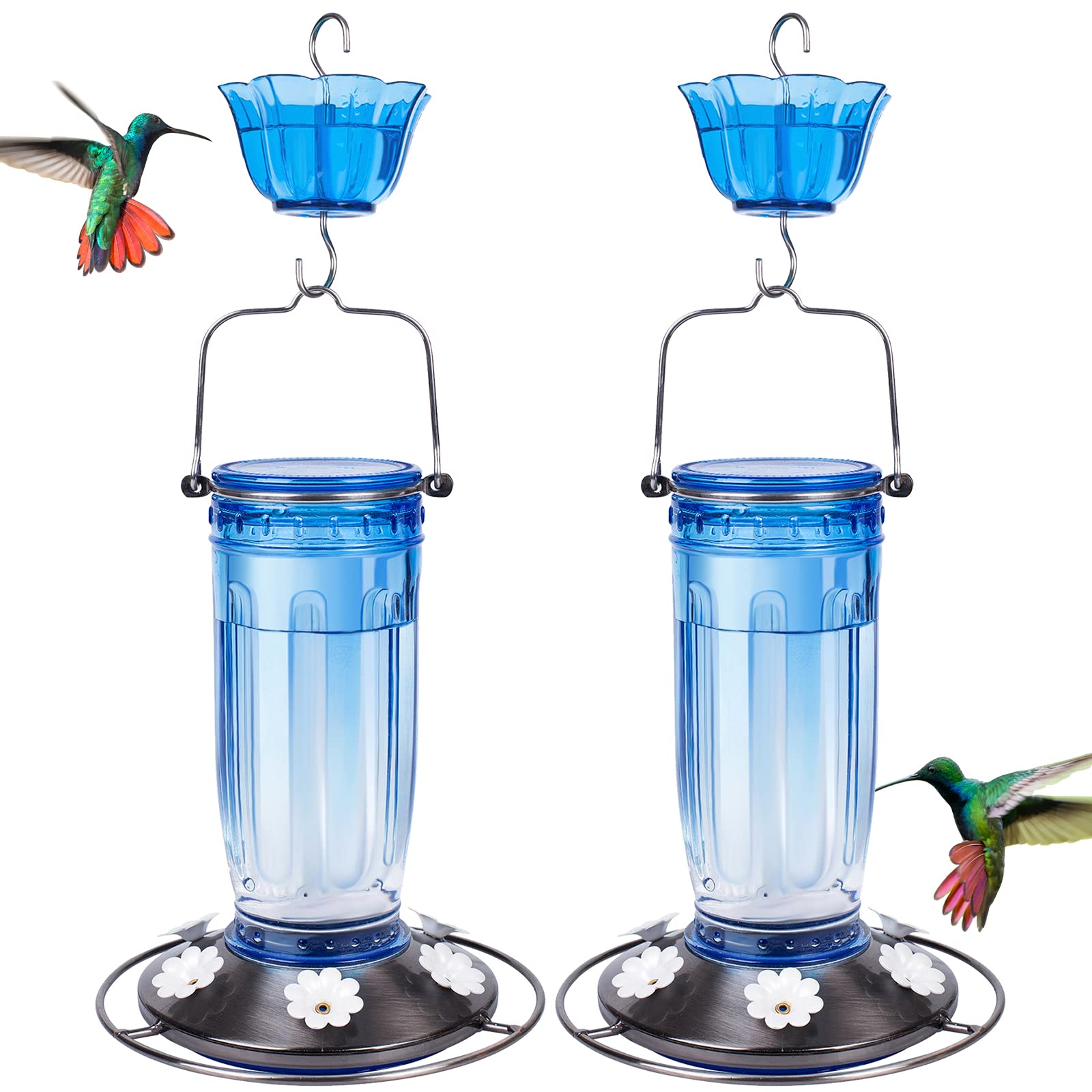 Humdinger Hummingbird 32 Oz Glass Bottle Nectar Feeder 8 Ports (Pack O