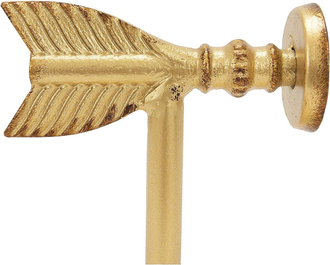 Creative Co-op EC0122 Shaped Cast Iron Metal Arrow Bookends, Gold : Home & Kitchen