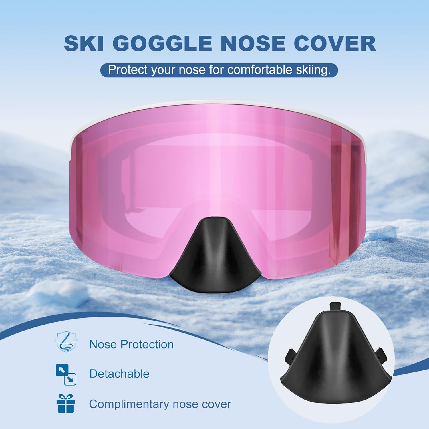 EXP VISION Ski/Snowboard Goggles, Magnetic Lens Snow Goggles with Anti-Fog & UV400 Protection for Men & Women