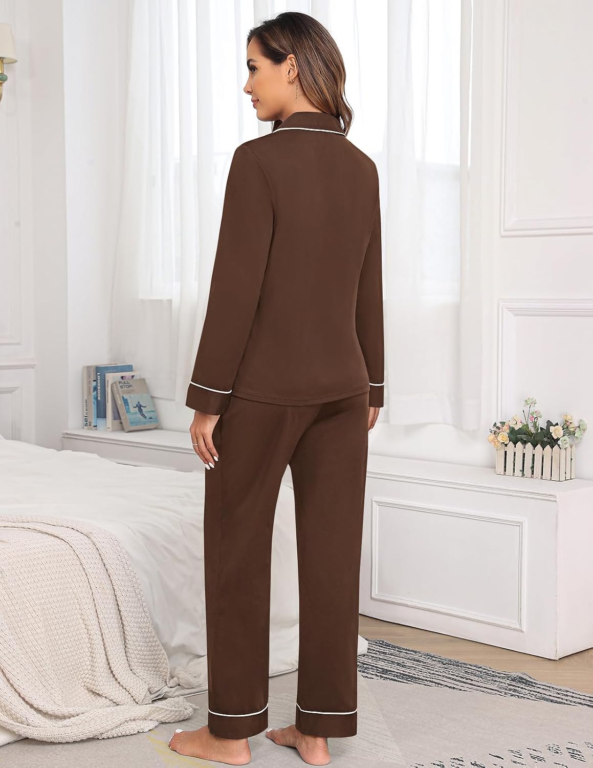 Veseacky Womens Pajamas Sets Lounge Sets for Women with Pockets for Home and Pajama Parties Suitable for all Seasons image 4