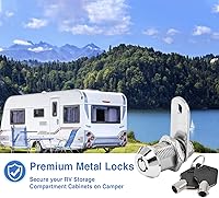 Vista 6 de RV Storage Locks - Keyed Alike, 7/8' Fits 9/16' Max Door Thickness, Camper Trailer Cabinet Locks (6 Pack)