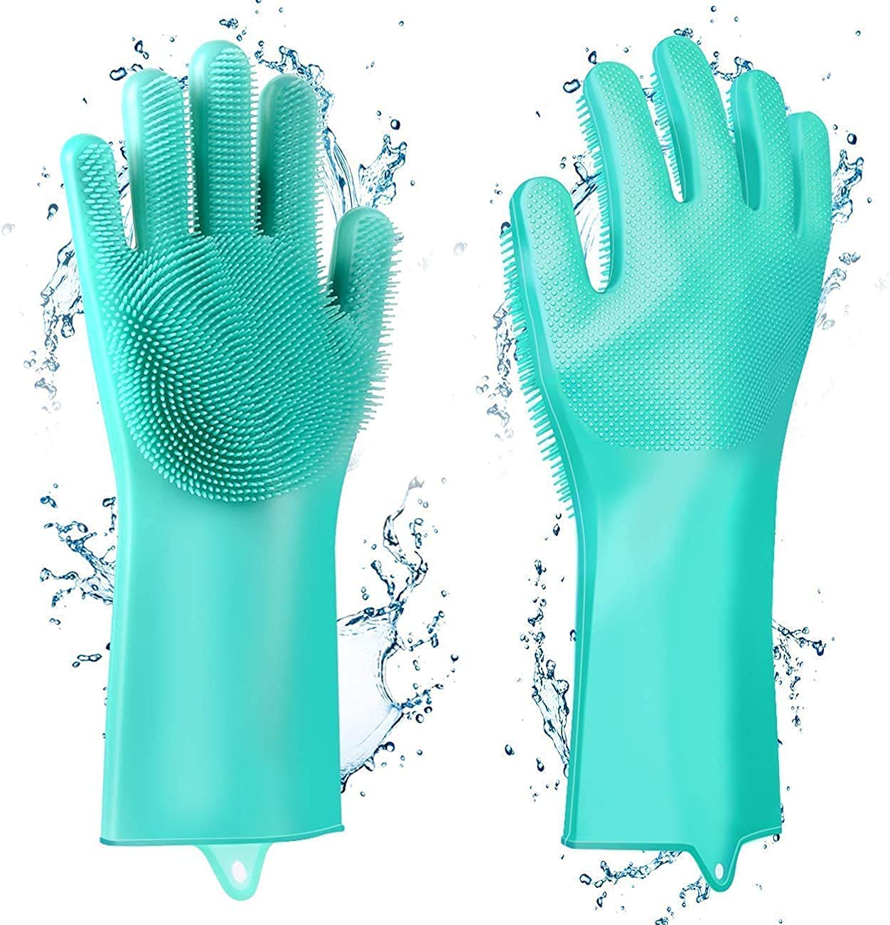 Techworld Silicone Scrubbing Gloves, NonSlip, Dishwashing and Pet