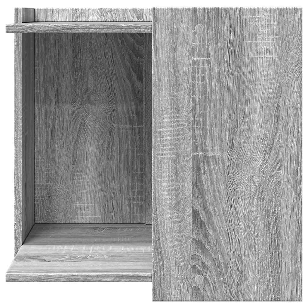 Katzenklo Schrank Grau Sonoma, 53x53x51 cm Katzenhaus Holzwerkstoff, Beistelltisch für Katzen, Katzenhöhle versteckt für Katzentoilette und Katzenbett