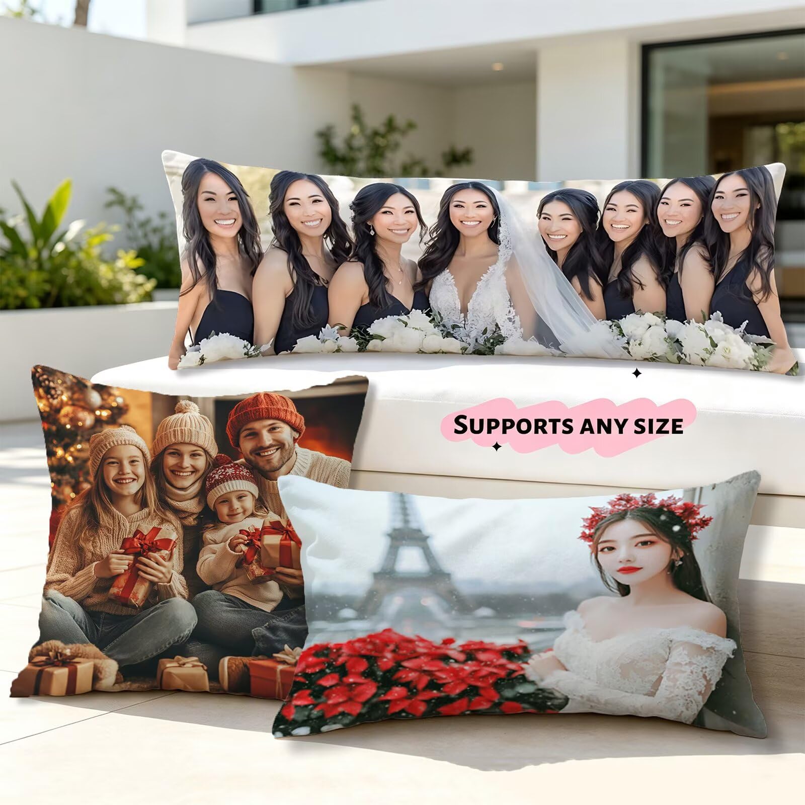 Coussin Personnalisé Photo, Coussin Canape, Taie Oreiller 60x180, Cod7