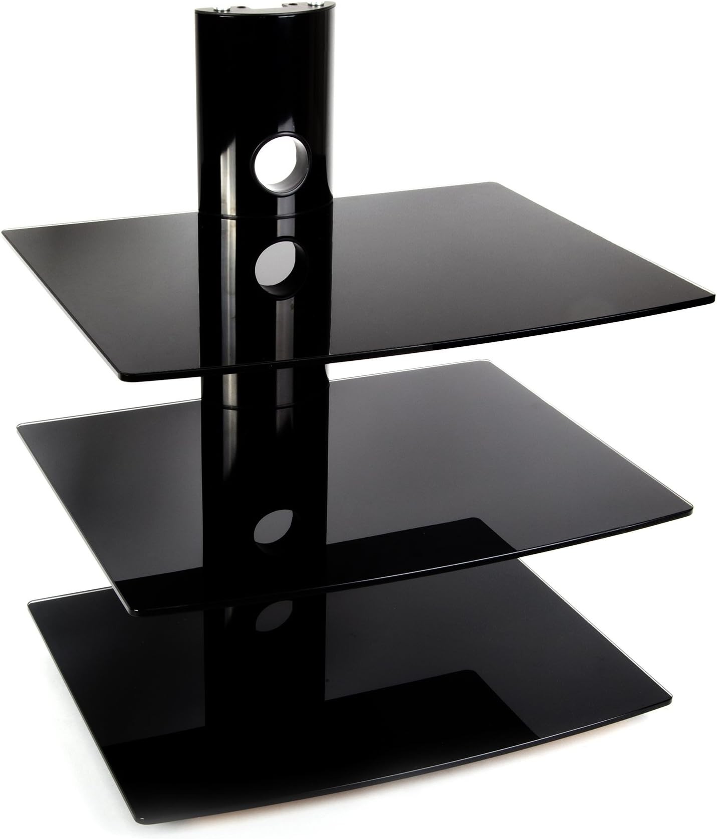 Eueasy DS103BB Glass DVD Player Shelf/Amplifier/Speaker Shelve for Wall Mounted LCD/Plasma/LED TV