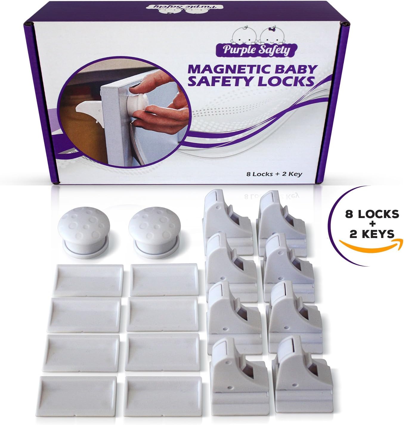 Magnetic Baby Safety Locks for Cabinets & Drawers - Baby Proof & Easy Install - No Screws or Drilling - 8+2 Set